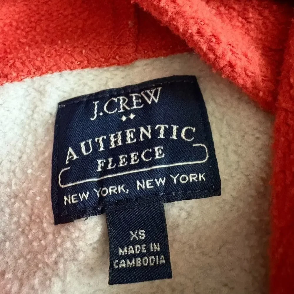 J Crew Authentic Fleece Two Toned Hoodie Men's Size XS 100% Cotton Sweatshirt